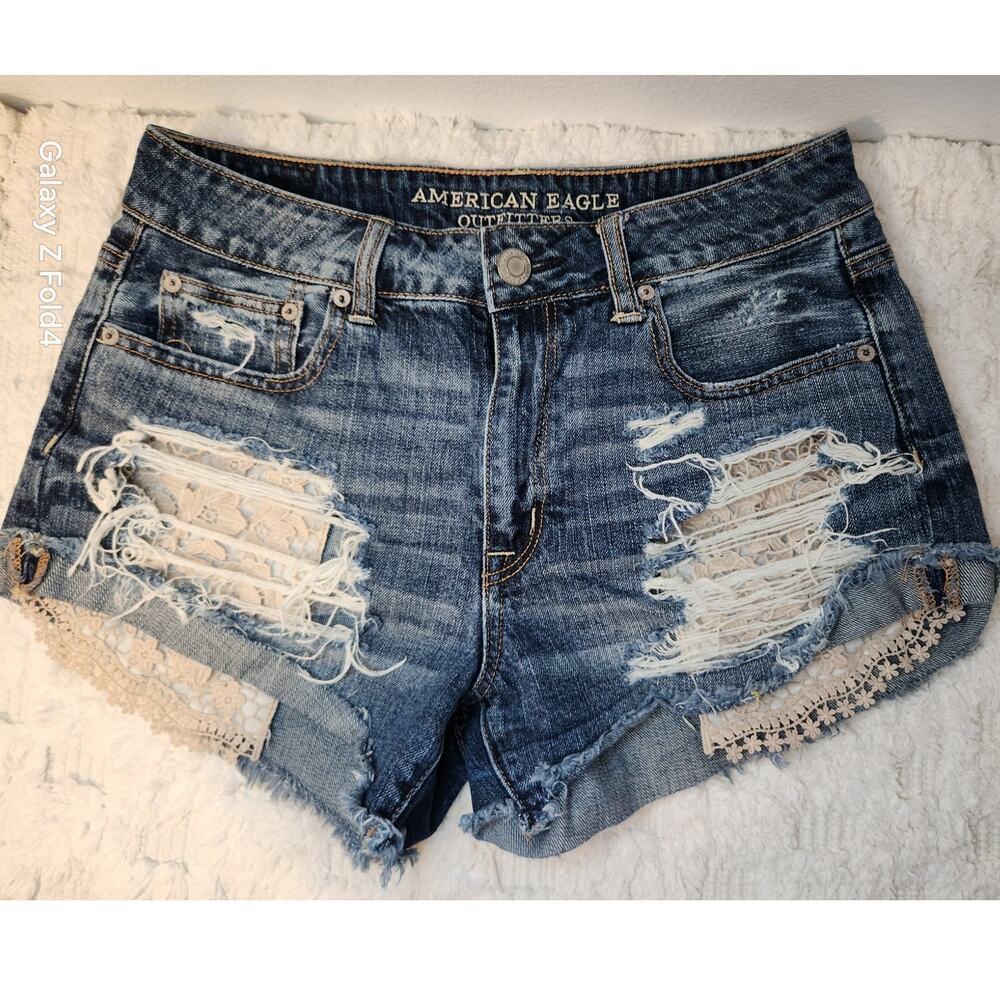 American Eagle AE Boho Fringe Hi-rise Festival Shorts Womans Size 8